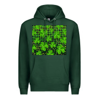 Sports Green shamrock and plaid Premium Hoodie - RanaPortraitStore