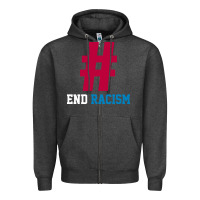 Charcoal Heather Basic End Racism Resist - Anti Trump Gift Political Zipper Hoodie - artisFamous