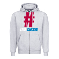 Heather Grey Basic End Racism Resist - Anti Trump Gift Political Zipper Hoodie - artisFamous