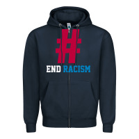 Navy Basic End Racism Resist - Anti Trump Gift Political Zipper Hoodie - artisFamous