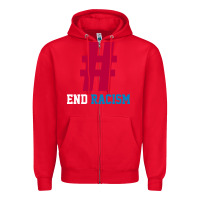 Red Basic End Racism Resist - Anti Trump Gift Political Zipper Hoodie - artisFamous