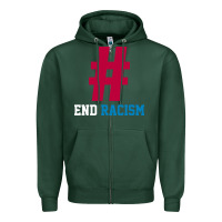 Sports Green Basic End Racism Resist - Anti Trump Gift Political Zipper Hoodie - artisFamous