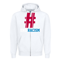 White Basic End Racism Resist - Anti Trump Gift Political Zipper Hoodie - artisFamous