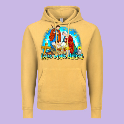 Love Came Down Vintage Hoodie Designed By Cowhidedigitalart