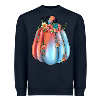 Navy flowers pumpkin Heavyweight Sweatshirt - JahusDesignShop