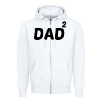 White dad squared Zipper Hoodie - artisFamous