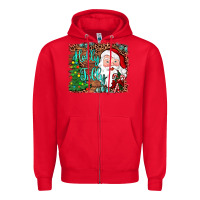 Red holly jolly Zipper Hoodie - JahusDesignShop