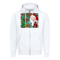 White holly jolly Zipper Hoodie - JahusDesignShop