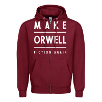 Burgundy Basic Orwell 1984 - Anti Trump Gift Political Zipper Hoodie - artisFamous