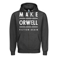 Charcoal Heather Basic Orwell 1984 - Anti Trump Gift Political Zipper Hoodie - artisFamous