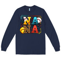 Navy Baseball and Softball nana Long Sleeve Tee - LillyAllenDesigns