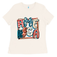 Bone America with lightning bolt 4th of july Ladies Tee - FaDigitalArtStudio