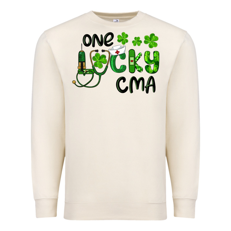 One Lucky Certified Medical Assistant Cma Premium Sweatshirt by RanaPortraitStore | Teevron