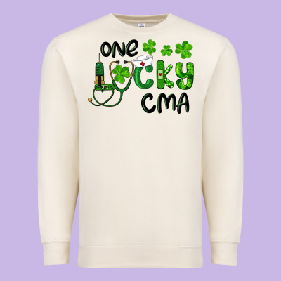One Lucky Certified Medical Assistant Cma Premium Sweatshirt Designed By Ranaportraitstore