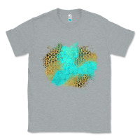 Heather Grey turquoise leopard patch Classic Tee - Jasminsmagicworld