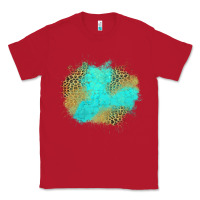 Red turquoise leopard patch Classic Tee - Jasminsmagicworld