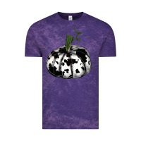 Cloud Purple watercolor cowhide halloween pumpkin Vintage Tee - RanaPortraitStore