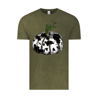 Vintage Olive watercolor cowhide halloween pumpkin Vintage Tee - RanaPortraitStore