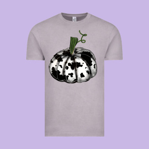 Watercolor Cowhide Halloween Pumpkin Vintage Tee Designed By Ranaportraitstore