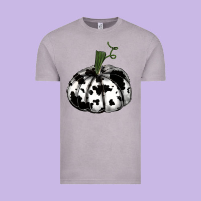 Watercolor Cowhide Halloween Pumpkin Vintage Tee Designed By Ranaportraitstore