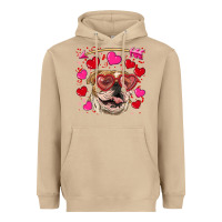 Mushroom valentine's day  brown english bulldog Heavyweight Hoodie - RanaPortraitStore