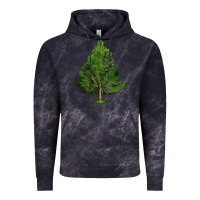 Cloud Black White Pine Tree Illustrations Vintage Hoodie - LillyAllenDesigns