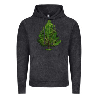Vintage Black White Pine Tree Illustrations Vintage Hoodie - LillyAllenDesigns