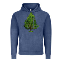 Vintage Denim White Pine Tree Illustrations Vintage Hoodie - LillyAllenDesigns