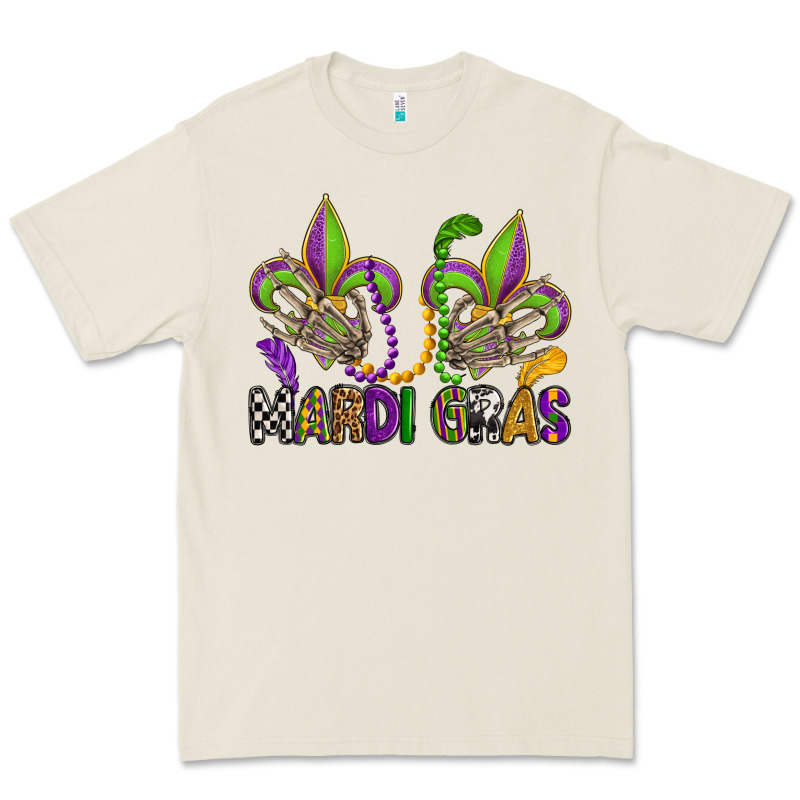 Mardi Gras Skeleton Hands  Fleur De Lis Premium Tee by OliviaCreatesArt | Teevron