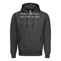 Charcoal Heather make orwell fiction Zipper Hoodie - artisFamous