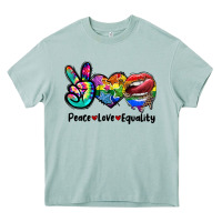 Arona Peace love equality LGBT+ Heavy Core Tee - CowGirlArtShop