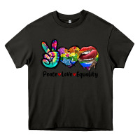 Asphalt Peace love equality LGBT+ Heavy Core Tee - CowGirlArtShop