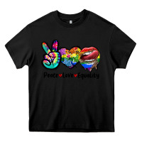 Black Peace love equality LGBT+ Heavy Core Tee - CowGirlArtShop