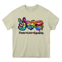 Mossy Peace love equality LGBT+ Heavy Core Tee - CowGirlArtShop