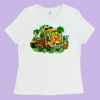 Truck Saint Patricks Day Ladies Tee Designed By Fadigitalartstudio