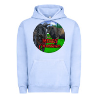 Pigment Grape Ice Black Angus Cattle and Bull Merry Christmas Urban Hoodie - RanaPortraitStore