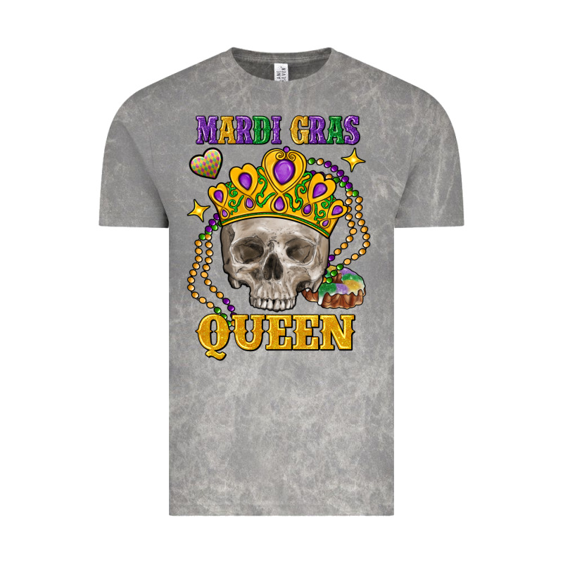 Skull Mardi Gras Queen Vintage Tee by FaDigitalArtStudio | Teevron