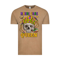 Vintage Coffee skull mardi gras queen Vintage Tee - FaDigitalArtStudio