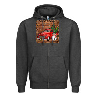 Charcoal Heather christmas truck coaster Zipper Hoodie - JahusDesignShop