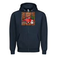 Navy christmas truck coaster Zipper Hoodie - JahusDesignShop