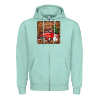 Seafoam christmas truck coaster Zipper Hoodie - JahusDesignShop
