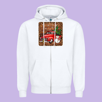 Christmas Truck Coaster Zipper Hoodie Designed By Jahusdesignshop