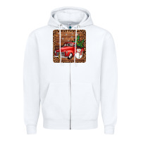 White christmas truck coaster Zipper Hoodie - JahusDesignShop