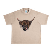 French Oak Black highland cow Urban Heavy Tee - RanaPortraitStore
