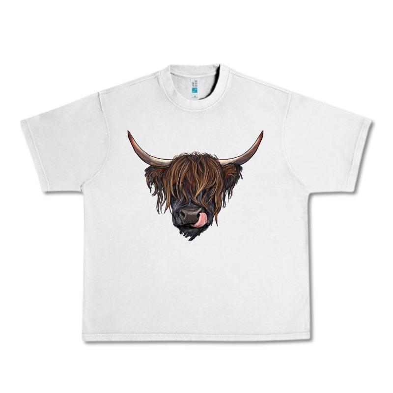 Black Highland Cow Urban Heavy Tee by RanaPortraitStore | Teevron