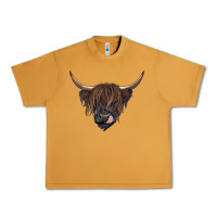 Peanut Butter Black highland cow Urban Heavy Tee - RanaPortraitStore
