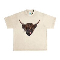 Sandshell Black highland cow Urban Heavy Tee - RanaPortraitStore