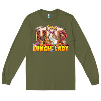 Army Green One hip lunch lady Easter Day Long Sleeve Tee - LillyAllenDesigns