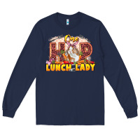 Navy One hip lunch lady Easter Day Long Sleeve Tee - LillyAllenDesigns