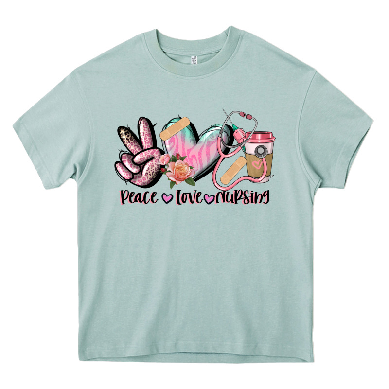Peace Love Nursing Heavy Core Tee by CowGirlArtShop | Teevron